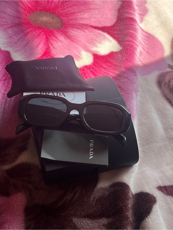Prada Accessories - Prada Black Rectangle Sunglasses
